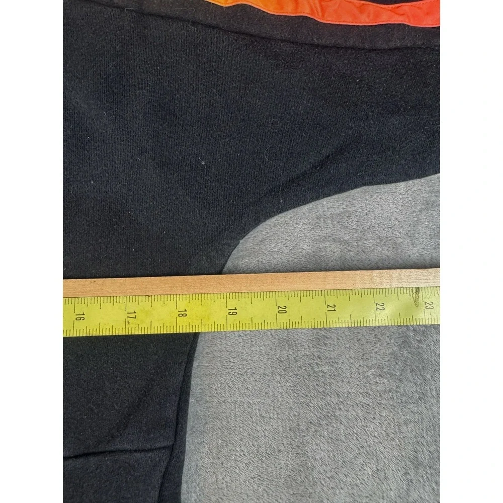Adidas Youth Black and Orange Graphic‎ Logo Pullover Hoodie 3-Stripe LG 14/16